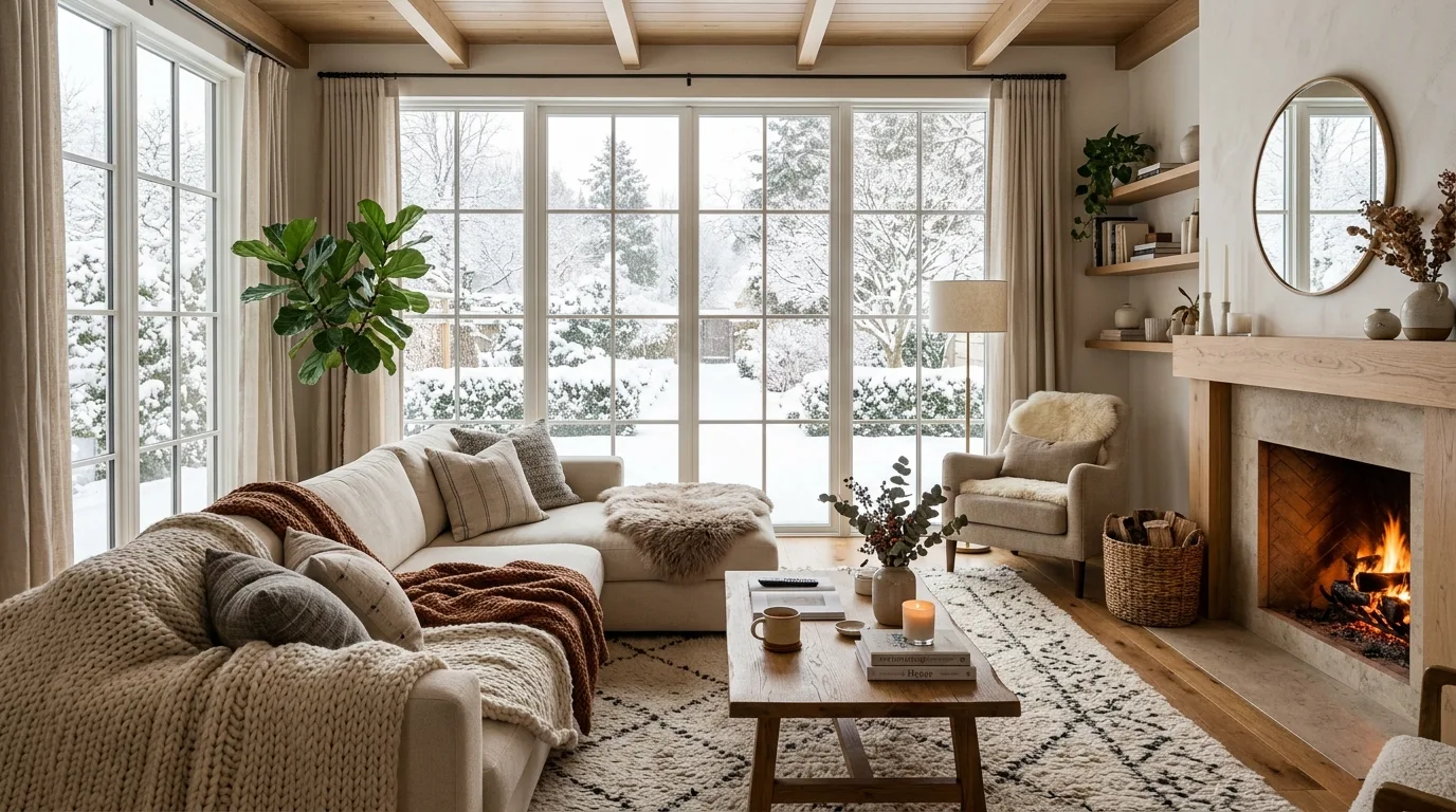 Make the fireplace or focal wall feel extra inviting inspiration for a winter living room.